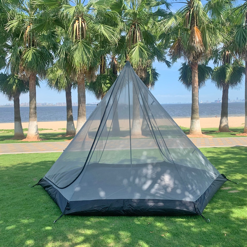 Cheap Goat Tents Ultralight Pyramid 4 Person Camping Tent Travel Family Tourist 4x Double Layer Outdoor Hiking Large Teepee Backpacking tents   